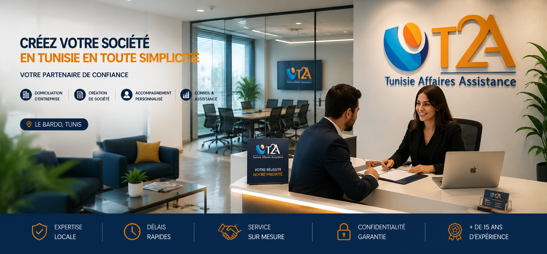 Création d'entreprise et domiciliation en Tunisie