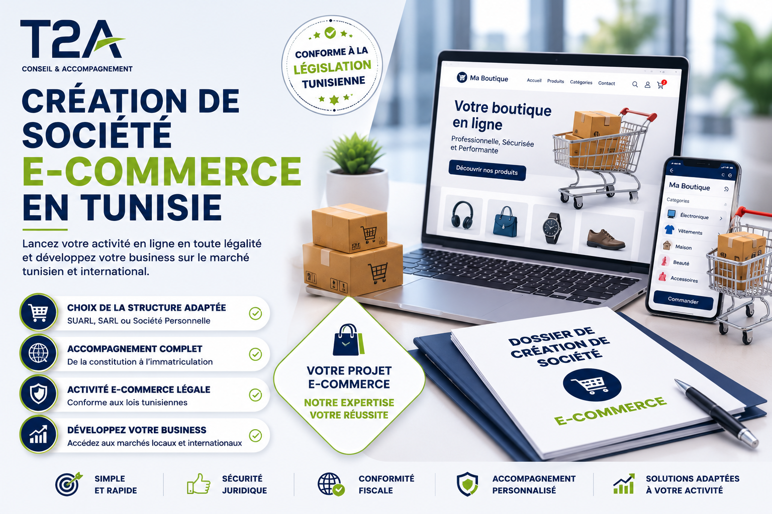 Création société e-commerce Tunisie 